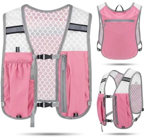 Gilet de Trail Ultraléger, Sac à Dos Running Léger pour Marathon, Cyclisme, Randonnée et Activités de Plein Air (Rose)