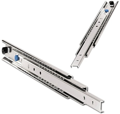 Guías para cajones Accuride 5321, extensión completa, 300 mm, riel telescópico para montaje lateral o en superficie, capacidad de carga de 120 kg, para armarios y cajones pesados