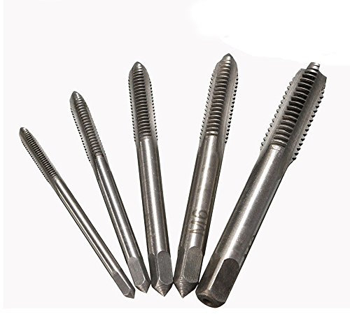 NUZAMAS Lot de 5 tarauds à filetage métrique pour machine à main M3 M4 M5 M6 M8