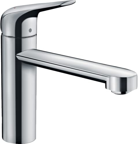 hansgrohe Küchenarmatur Focus M42, Wasserhahn Küche mit Auslauf Höhe 120 mm, wassersparend, 360° drehbar, 1 Strahlart, Chrom