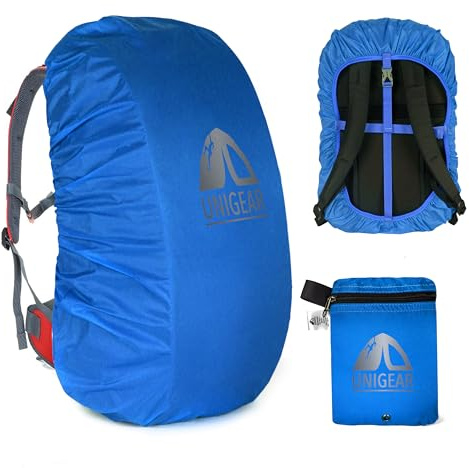 Unigear - Coprizaino Antipioggia, 10-90 l, Impermeabile, Antipolvere, Resistente alle Abrasioni, Durevole, per Campeggio, Escursionismo, Viaggi, Ciclismo (Colore: Blu; XXL).