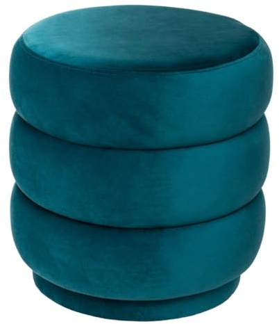 ATMOSPHERA CREATEUR D'INTERIEUR - Pouf sinan in velluto blu anatra