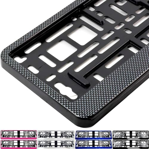 2X Kennzeichenhalter 520 x 110 mm für Standard Kennzeichen 52 x 11cm Nummernschildhalter Kennzeichenhalterung (Carbon)