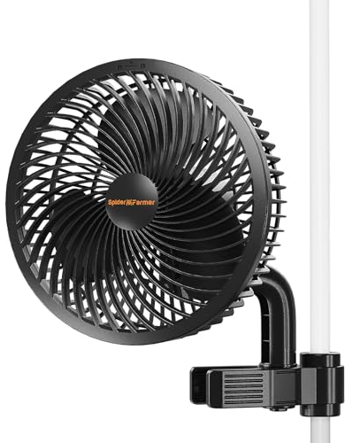 SPIDER FARMER Ventilateur Clipable 8W, 10 Vitesses, Contrôle par App, Moteur EC, IP54, Oscillant pour Tente de Culture, Incl. Minuterie