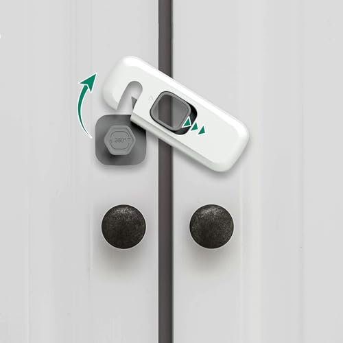 Moonybaby 5 Stück Kindersicherung Schrank und Schubladen für Kinder, Kühlschrank Schloss, Baby Sicherheit, Verbessertes Material,längere Haltbarkeit, Hochwertiger Klebstoff, Vielseitig, Schrankschloss