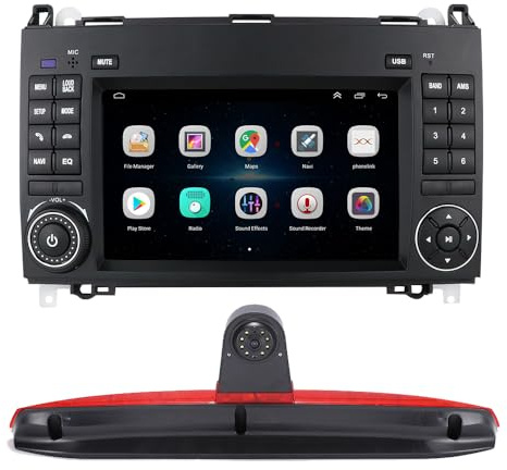 CarPlay Android bilradio 7 tums skärm parkeringshjälp HD bromsljus backkamera ersättning för Mercedes Benz Vito Mixto W639/Mercedes Benz Vito 639 Bj 2019 W447 109 111 114 BLUETEC LWB 2 dörrar