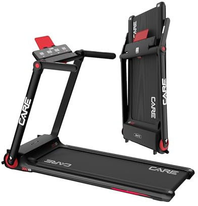 CARE FITNESS - Tapis de Course Pliable - Jog XP - Vitesse Maximale 14km/h - 5 Fonctions Intégrées - Confortable & Ergonomique - 24 Programmes - Moteur Silencieux
