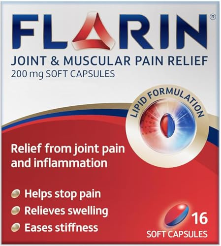 Pain Relief Capsules for Joint, Back, and Muscle Pain, Headache, Migraine, Dental Pain, and Period Pain – Relieves Fever, Cold, and Flu Symptoms – 200mg - 16 Capsules
