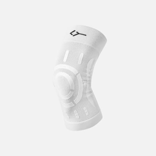 FLOKY Knee Support Rodillera Biomecánica Multisport Estabiliza Rodilla y Rótula Protege ligamentos y tendones rotulianos Soporte articular Reduce traumas e infecciones (Blanco, L/XL, Derecha)
