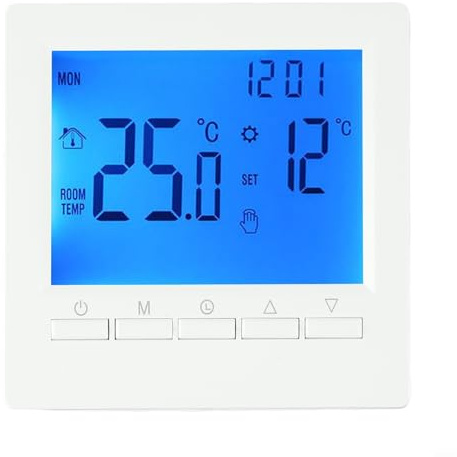 Programmable Digital Room Thermostat, Battery-powered Smart Thermostat for Underfloor Heating/Gas Boiler LCD Temperature Controller Anti-freeze with Child Lock Indoor Digital Control Panel