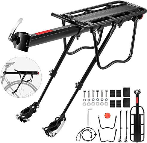 DazSpirit Rear Bike Rack, Adjustable Bicycle Rear Cargo Rack, MTB Rear Rack