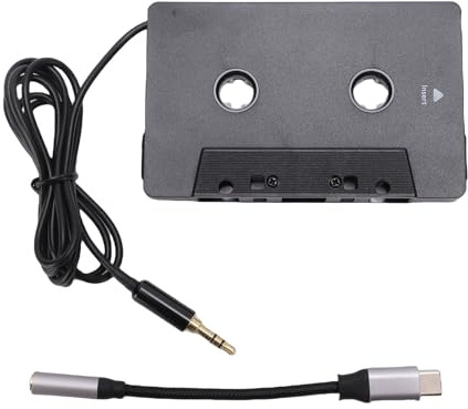 XUMIUZIY Bilkassett Till AUX-adapter, Universal Stereokassettbandomvandlare med 3,5 Mm Typ C-hjälpkabel, för Smartphones MP3-spelare Bilstereo
