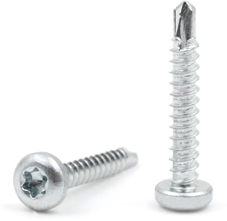 Design61 Tornillos autoperforantes, cabeza semicircular, acero endurecido, galvanizado, resistente a la corrosión para madera y construcción metálica, tornillos autorroscantes TX-15 (3,5 x 22 mm, 200