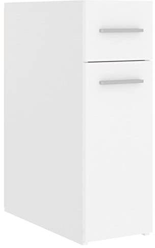 fsahslih Armario farmacéutico blanco 20 x 45,5 x 60 cm – Armario estrecho de madera para cocina y baño – Armario auxiliar compacto con mucho espacio para utensilios del hogar