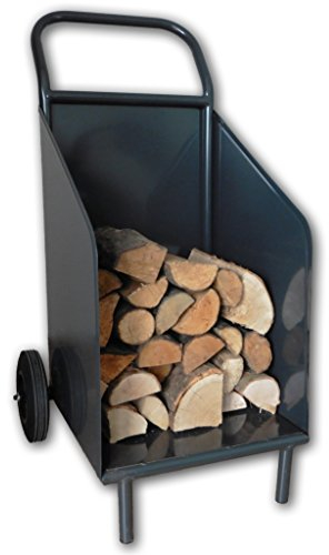 Kaminholzwagen - Kaminholz Brennholz Holzkorb Kaminholzkarren Feuerholzwagen Feuerholzkarren Kaminholzhalter EuroLiving - Farbe: Anthrazit