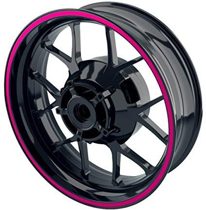 OneWheel Felgenrandaufkleber Motorrad & Auto Komplett-Set (15-19 Zoll) - 10 Felgenstreifen 8mm breit (Violett - glänzend)