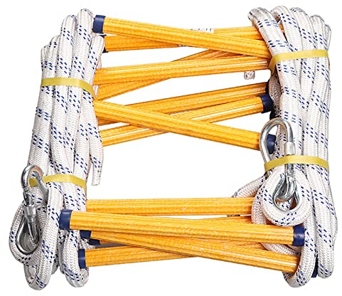 16ft Emergency Fire Escape Rope Ladder 2 Story Flame Resistant Emergency Fire Safety Evacuation Ladder Fast to Deploy Sturdy and Strong Portable and Reusable.