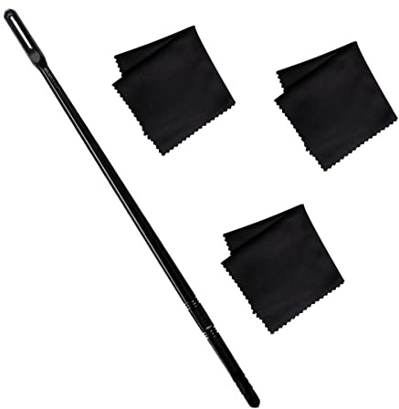 Flute Cleaning Rod with 3pcs Flute Cleaning Cloth, Flute Cleaning Kit, Flute Cleaning Rod and Flute Cleaning Cloth, Cleaning Swabs Flute Cleaning Cloth, Flute Cleaning Cloth (Black)