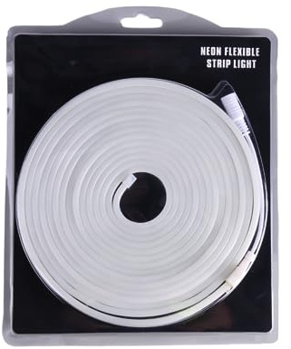 Jandei - Tira de Luz Led de Neón Flexible 12V, 5M 6x12mm 120 Leds/Metros. Color Blanco Frío 6000k. Corte 2,5cm. Decoración Interiores y Exteriores, Hogar, Negocio, Rótulos...Transformador No Incluido