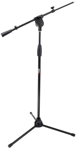Tlingt Support Heavy Duty Mic Stand, Tripod Microphone Boom Stand, with Telescopic Boom Arm for Stage, Studio, Recording, Home Use, Black
