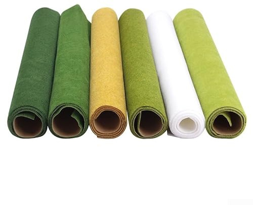 Tapis de gazon artificiel 50 cm x 50 cm, rouleaux de tapis de paysage pour créer des scènes de modélisme ferroviaire, modélisation de dioramas ou de paysages de jeux de guerre (vert, 50 x 50 cm)