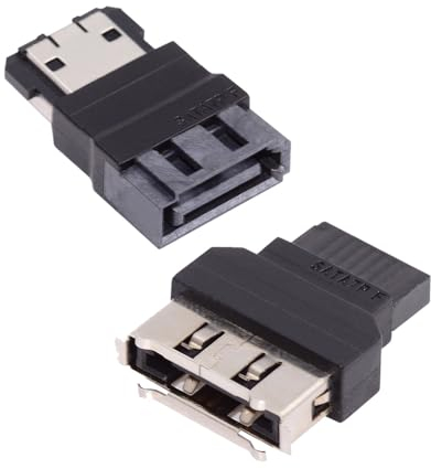 NFHK SATA-Adapter-Extender für SSD-Festplatte, 7-poliger Stecker auf ESATA-Buchse und externe ESATA-auf-SATA-Adapterverlängerung, 2 Stück