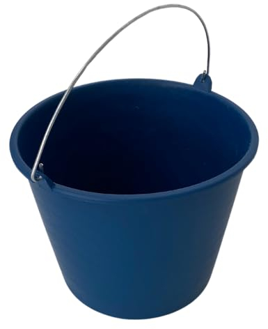 Keroppa, Cubo de Goma 6 L, Cubo con Asa, para Uso Doméstico y Profesional, Cubo para Limpieza, Transporte o Almacenamiento, Asa Metálica, Azul