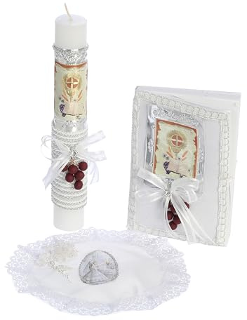 Holy English - Juego de velas de primera comunión para niña - Velos de Primera Comunión para Niña - Belas para Primera Comunion