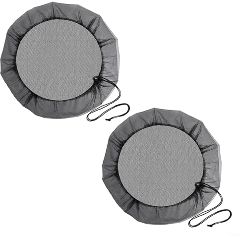 Lot de 2 housses en maille pour tonneaux de pluie, 50 cm, filet de pluie réglable, filet anti-insectes et feuilles pour la maison, l'extérieur, le jardin, le seau de récupération d'eau