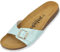 Palado Pantoletten Damen Malta Metallic – gefertigt in Spanien – weiche Veloursleder-Decksohle – robuste EVA-Sohle – edles Metallic-Design Türkis UK7 - EU40