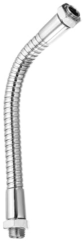 PATIKIL 15 cm (5,9 tum) universell svanhalsslang, 1 st M10 fin gänga böjbar metallslang flexibel arm mjuk rörförlängning för lampa, gör-det-själv-utrustning, silverton