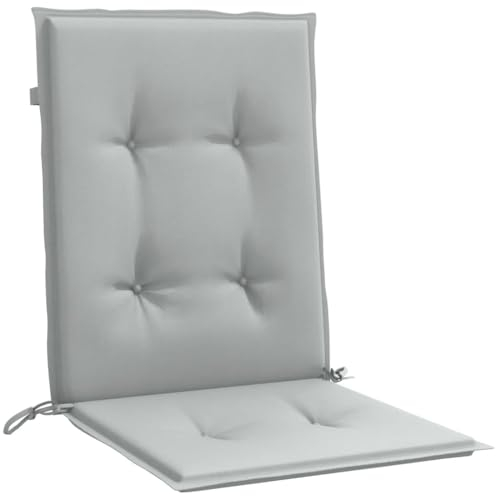 vidaXL Lot de 4 Coussins de Chaise à Dossier Bas, Oreillers de Balcon, Coussins de Sièges Patio Jardin Terrasse Extérieur, Gris Clair Mélangé