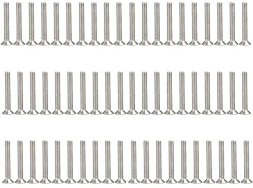 EIYVPRA 50 PCS Tornillos de Cabeza Avellanada M4 X 25 mm, 50 Piezas Tornillo Avellanado Norma DIN 7991 / ISO 10642 Tornillo Allen Avellanado Acero Inoxidable A2 V2A, Rosca Completa