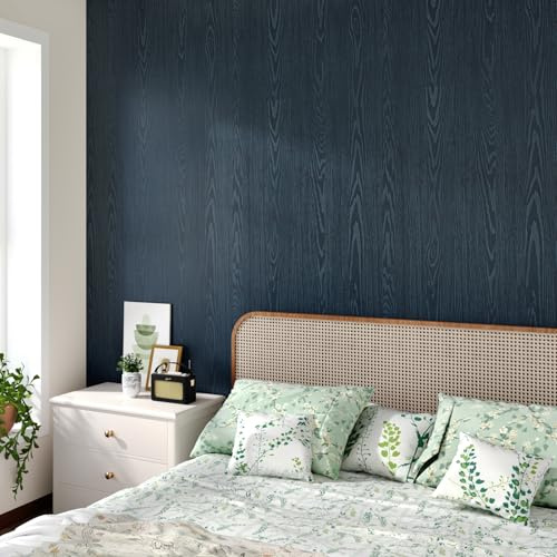 Yullpaper Papier Peint Bois Bleu Foncé Film Autocollant Meuble Papier Adhesif Pour Meuble Vinyle Adhesif Bois Plan De Travail Cuisine Rouleau Adhésif Décoratif Bleu Pour Cuisine Armoires 40cm x 200cm