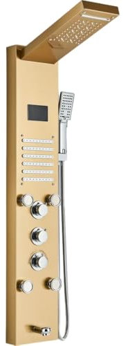 Pomme de Douche Ensembles de Douche pour Salle de Bain LED Panneau de Douche de Douche Cascade de Pluie numérique Affichage numérique Fauce de Douche Spa Massage de Salle de Bain Jet de Salle de Bain