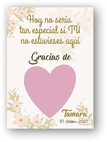 Genérico Tarjetas de Agradecimiento para Comunión con Corazón, detalle para invitados. Tarjetas de agradecimiento para invitados, tarjeta de agradecimiento niña de comunion con corazón en color rosa.