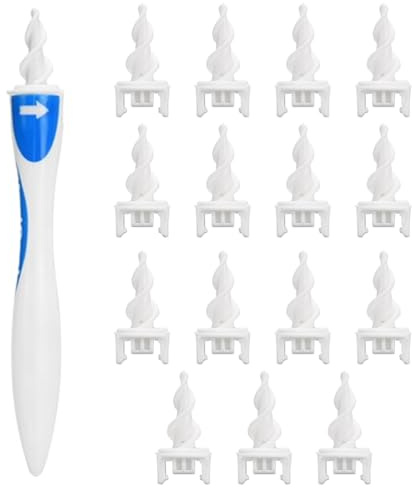 JchEnye Removedor de Cera de Oído, Limpiador de Oído, Seguro y Suave Kit de Limpieza de Oído de Silicona en Espiral de 360 Grados con 16 Puntas de Repuesto Lavables para Niños y Personas