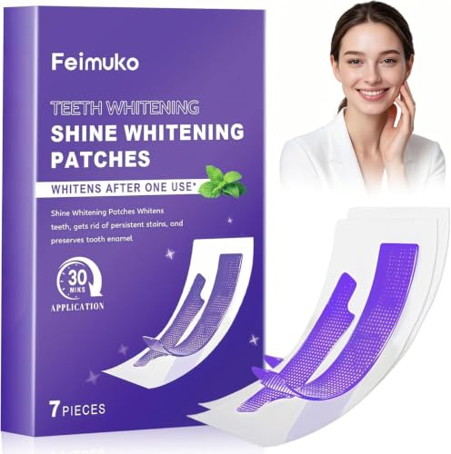 7 Pares Tiras Blanqueadoras Dientes, Whitening Strips Anti-Deslizantes, Para Dientes Para El Café Vino Y Otras Manchas, AplicacióN FáCil En Casa (Morado)