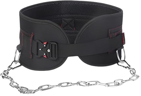 Ceinture de traction lestée avec boucle en alliage, ceinture de dips robuste pour homme, chaîne en fer épaissie, ceinture de musculation à dos élargi, nylon, pour musculation et maison