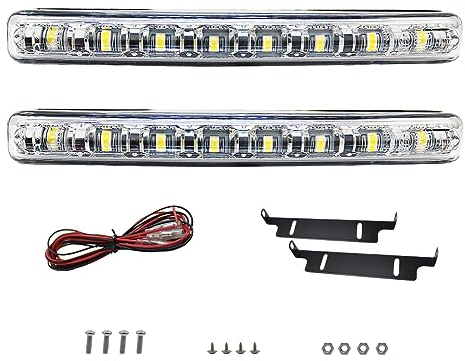 ONCCI LED Tagfahrlicht,12V 2 x Stück 8 LED Tagfahrlicht E4 R87 StvzO Tagfahrleuchten universal daylight