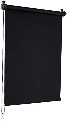 Verdunkelungsrollo Klemmfix ohne Bohren 110cm x 150cm Schwarz Verdunklungsrollo Fensterrollo Rollo Seitenzugrollo Klemmrollo für Fenster & Tür