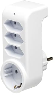 Multistecker Adapterstecker Schutzkontakt Verteiler Mehrfachstecker (4-fach 1 Schuko and 3 euro)