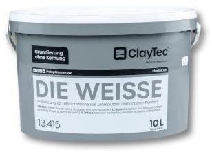 CLAYTEC Grundierung DIE WEISSE ohne Körnung Lieferformen Eimer (10 L)