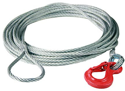Anslutningsrep krok – ögla lastkrok byggkrok skogsrep kranvajer lyftvajer stålvajer diameter 8 mm – 16 mm, längd: 1–30 m (10 mm/5 m)