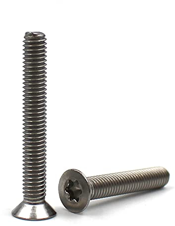 Senkkopfschraube mit Innensechsrund/Torx (ISR/TX) nach Norm ISO 14581 / DIN 965, rostfreier Edelstahl, A2, V2A, Senkschraube (10 Stück, M6 x 30 mm)