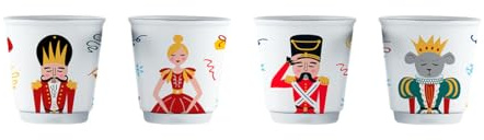 Bialetti Casse-Noisettes Set 4 Gobelets Porcelaine