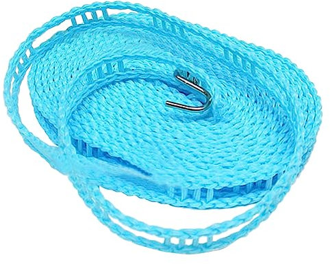 Zerodeko 5M Stendibiancheria Nylon Regolabile Antivento per Esterni con Ganci Acciaio Inossidabile Design Partizione per Asciugatura Sicura e Colori Casuali