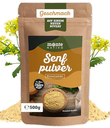 Polvere di senape Monte Nativo (500 g), farina di senape di alta qualità, semi di senape finemente macinati, spezie versatili, ideale per cucinare e salse