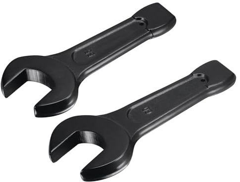 uxcell 60mm 55mm Single Open End Spanner, High Carbon Steel Single Open Wrench Single Head Wrench Hand Tool for Mechanical Automotive Repair, Black