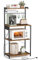 VASAGLE Scaffale da Cucina con Presa Elettrica, Bar Caffè a 4 Ripiani con Uno Regolabile, Supporto per Microonde, Porta Carta da Cucina, 40 x 60 x 140 cm, Marrone Vintage e Nero Inchiostro KKS014K02
